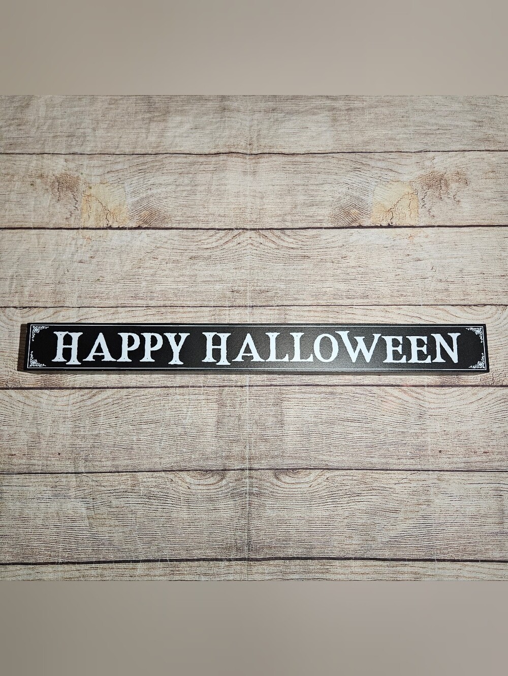 Seasons apothecary Happy Halloween black and white wood sign decor